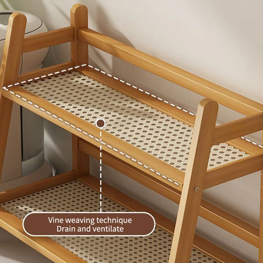 2-Layer Bamboo Spice Caddy & Kitchen Storage Shelf