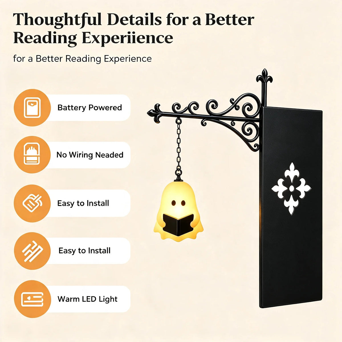 Halloween Lantern Bookshelf Light – Vintage LED Book Stopper & Night Light