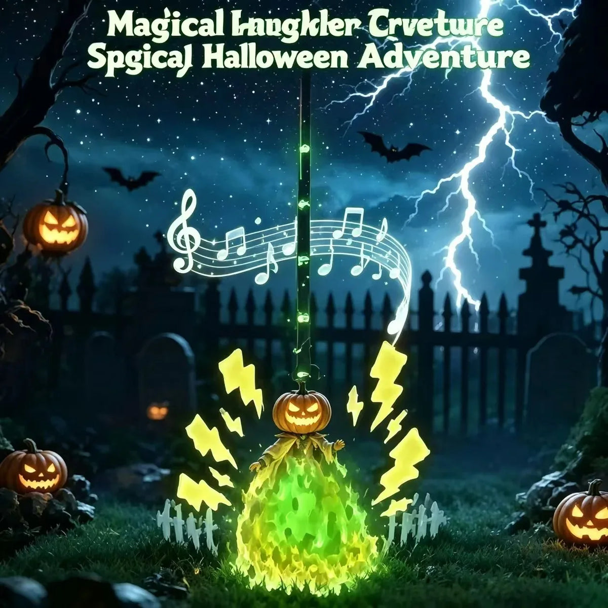 Halloween Witch Broom Light – Sound-Activated LED Broom with Spooky Sounds