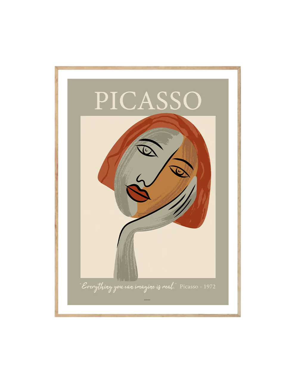 Face with Hand | Picasso-Inspired Art Print for Modern Interiors